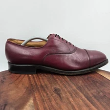 Allen Edmonds Park Avenue Shoes Men's 9.5D Burgundy Leather Cap Toe Oxford USA