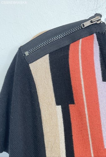 Abito multicolore Jessica Simpson plissettato marrone scollo a V - Taglia M - Foto 4 di 9
