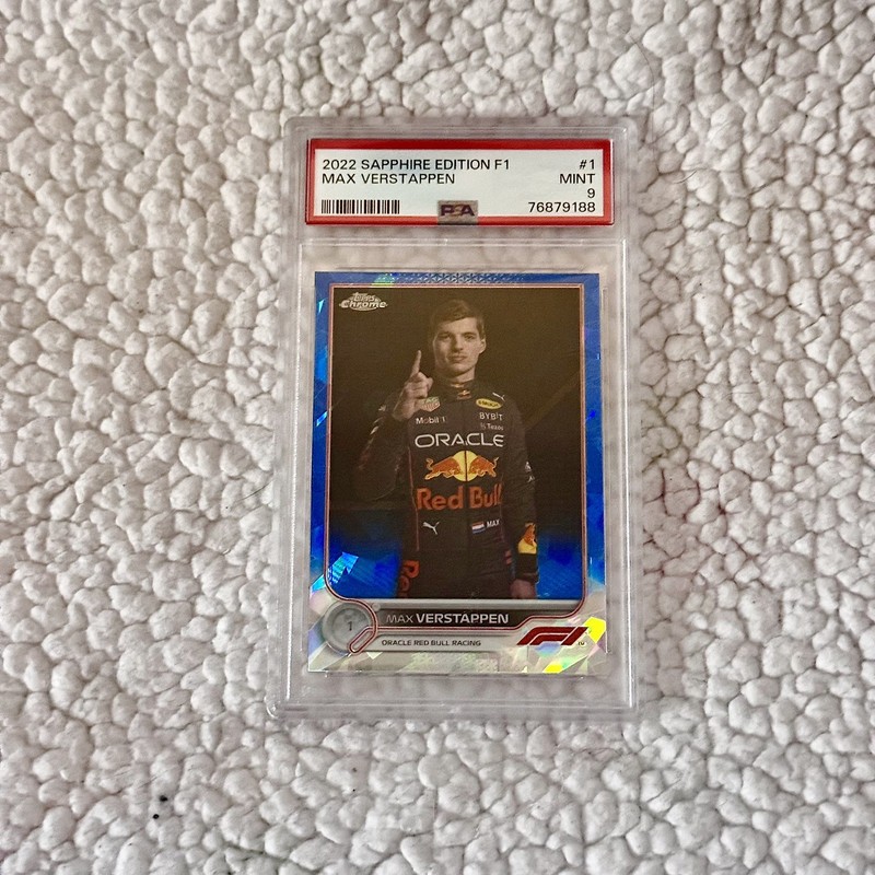 MAX VERSTAPPEN 2022 Topps Chrome F1 SAPPHIRE EDITION #1 PSA 9