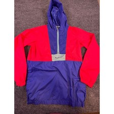 Columbia Kids Large 14/16 Colorblock Windbreaker Half Zip Hooded Jacket Purple