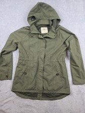 O'Neill Jacke Kapuze Windbreaker Full Zip grün mittellang grün Damen M UK 12