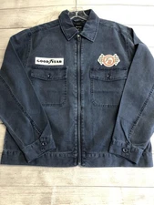 Brixton Goodyear Trademark LW Jacket Mens Medium Washed Navy Cotton Workwear