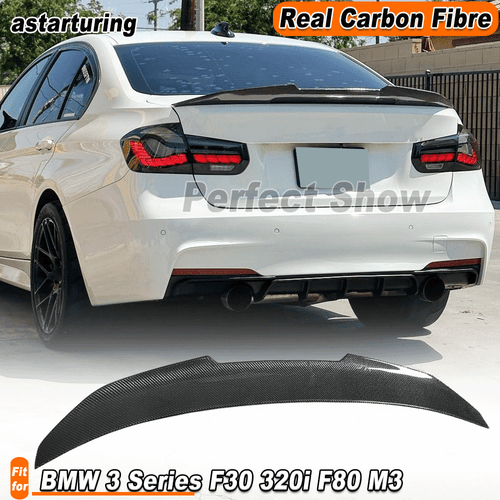 For BMW 3 Series F30 320i F80 M3 2013-18 REAL Carbon Rear Trunk Spoiler Wing Lip - Picture 1 of 10