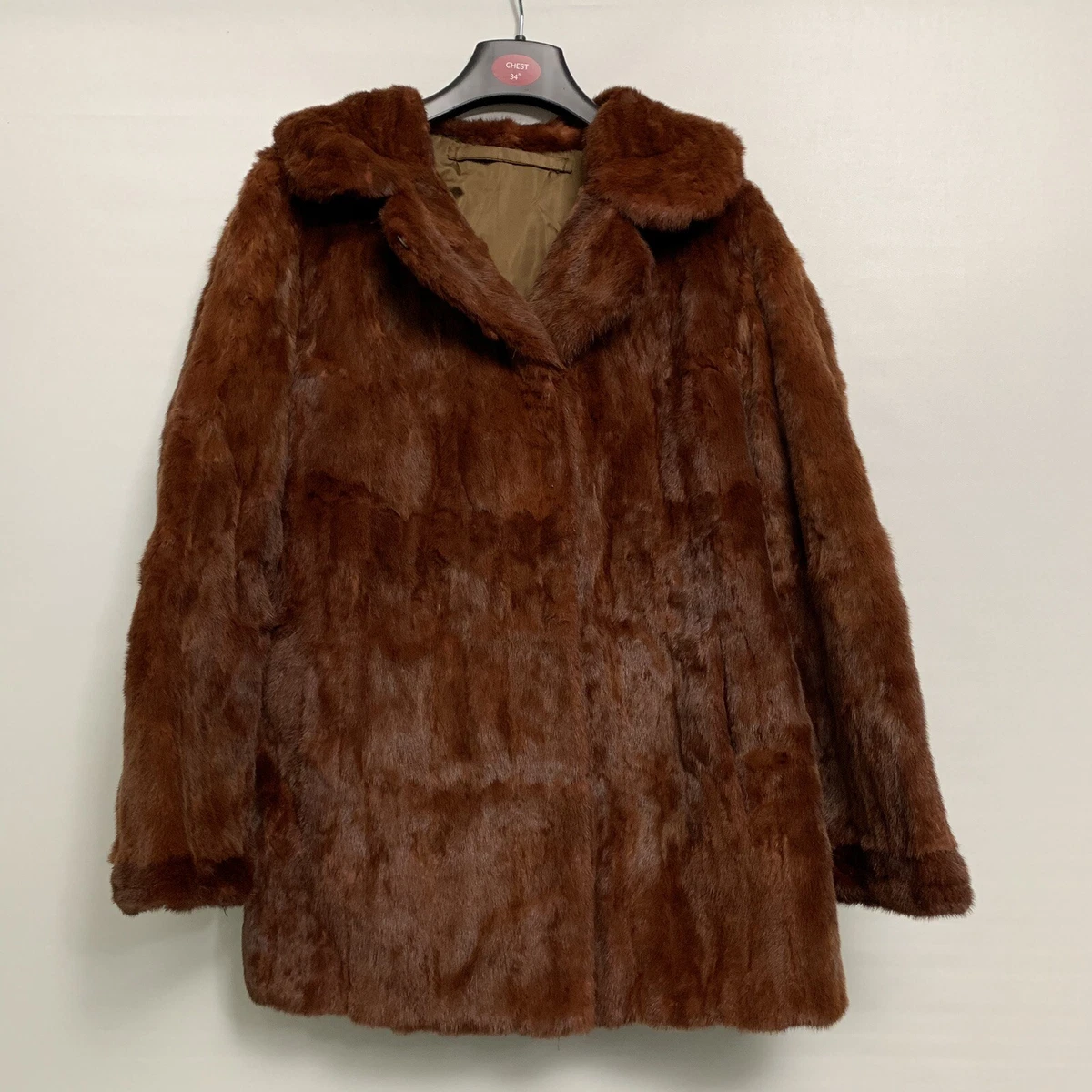 Vintage Ladies Real Red Fur Coat Jacket Size 10