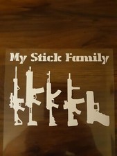 My Stick Family White 5 12 Vinyl Window Decal