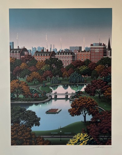 Jim Buckels BOSTON PUBLIC GARDENS Hand Signed Limited Edition Lithograph Art - 第 6/10 張圖片
