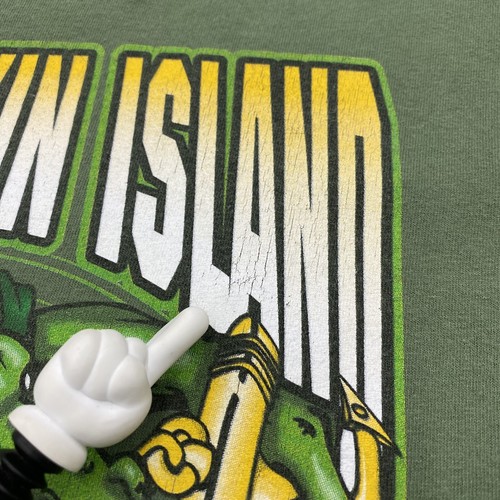 USMC Marine Raiders USS Makin Island Graphic T Shirt Mens XL Olive Green Cotton - Picture 8 of 10
