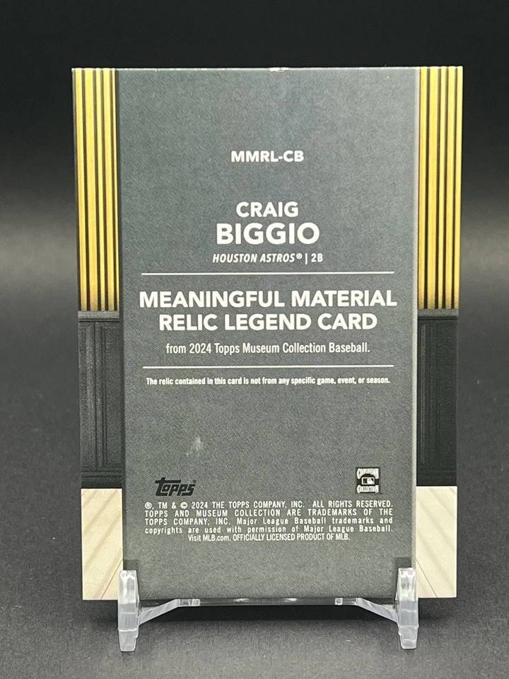 Craig Biggio 2024 Topps Museum Meaningful Material /49 Patch Relic Astros - Image 2 of 2