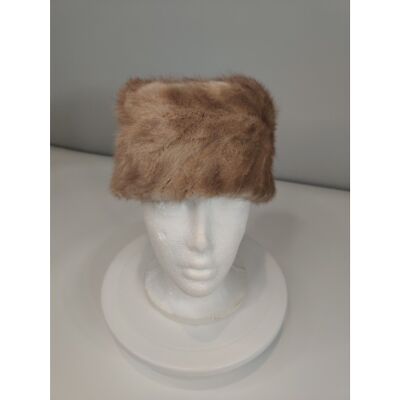 NWOT Vintage Pillbox M Fur Hat from Canada Aline Pepin Brown/Beige Fur Cloche Brown Hats for Women for sale | eBay main image 4
