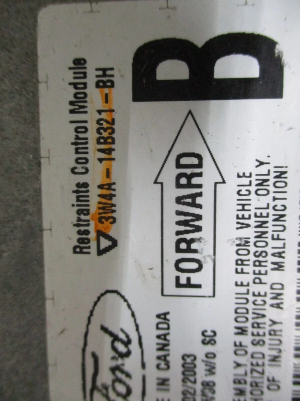 NY818-11 OEM 2003 2004 LINCOLN LS AIR BAG COMPUTER CONTROL MODULE TESTED - Image 3 of 3