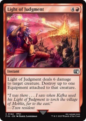 NM Foil Light of Judgment, MTG, Final Fantasy, Magic the Gathering, 144