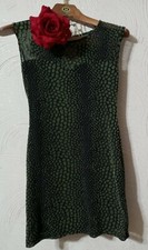 GRACIE Women's Green Dots Bodycon Dress Size Small