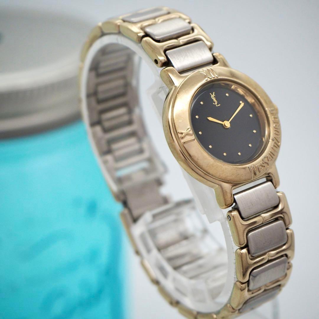 Vintage Yves Saint Laurent Watch Silver & Gold Black Used new