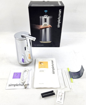 Simple Human 10fl oz Foam Sensor Pump Rechargeable Dispenser - Stainless Steel