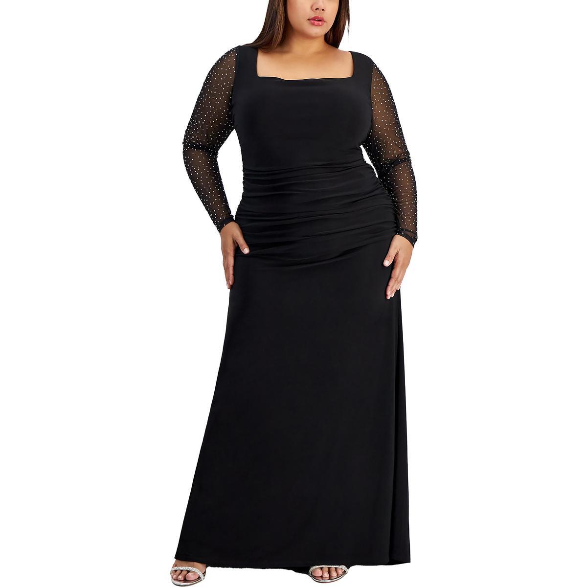 Женское вечернее платье City Studio черного цвета с украшениями Gown Plus 16W BHFO 7871