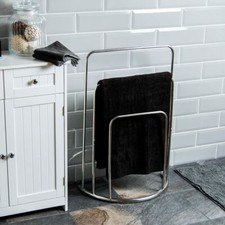 Bath Vida 3-Tier Bathroom Rack Free Floor Standing Curved Towel Holder, Metal, C