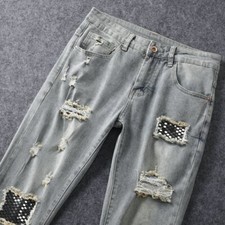 Purple branded designer fit ripped premium trend new limited edition jeans