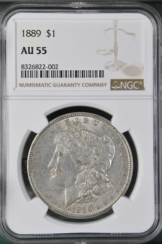 1889 Morgan Silver Dollar $1 NGC AU55 BX12-24