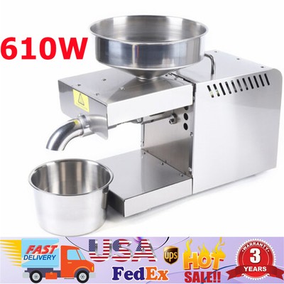 610W Automatic Cold Hot Oil Press Machine Extractor Stainless Steel
