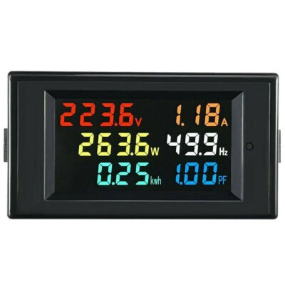 LCD Digital Voltmeter Ammeter Power Factor Energy Meter AC 40-300V 0-100A HD