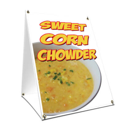 Chowder Frames A-frame Sidewalk Sign Sweet Corn Chowder With Graphics On Each Side | eBay