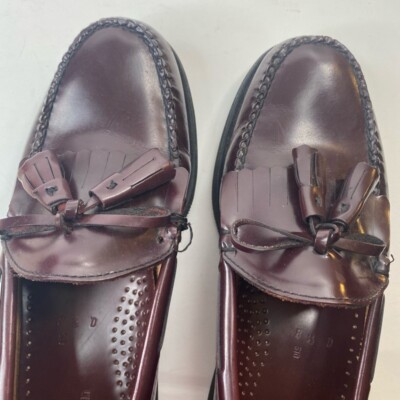 L L Bean Mens Kiltie Loafer Dress Shoes Burgundy Moc Toe  display picture 2