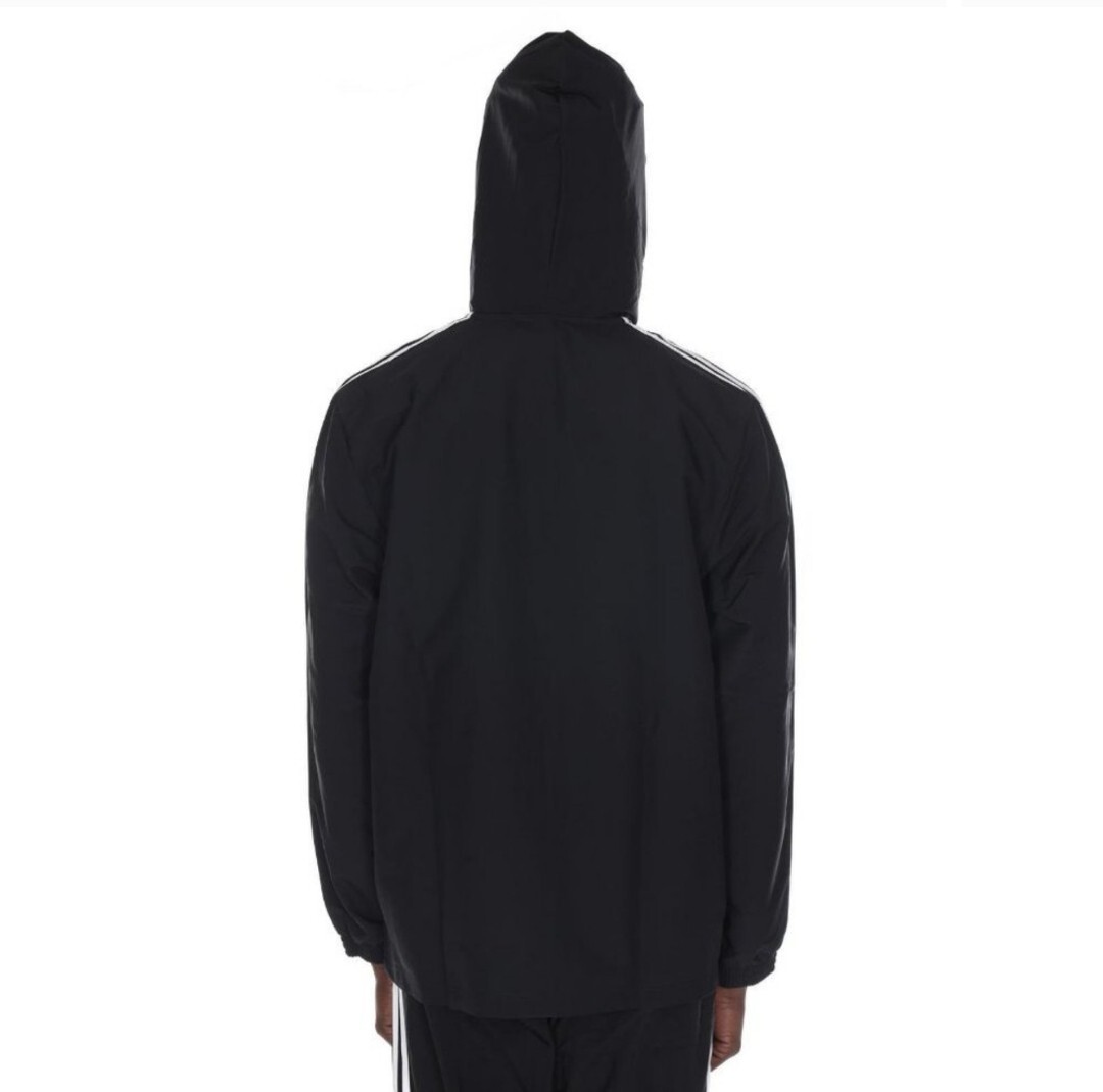 70s~80sFFAジャケット バッジ付き Adidas Men's Essentials 3-Stripes Woven Windbreaker Black