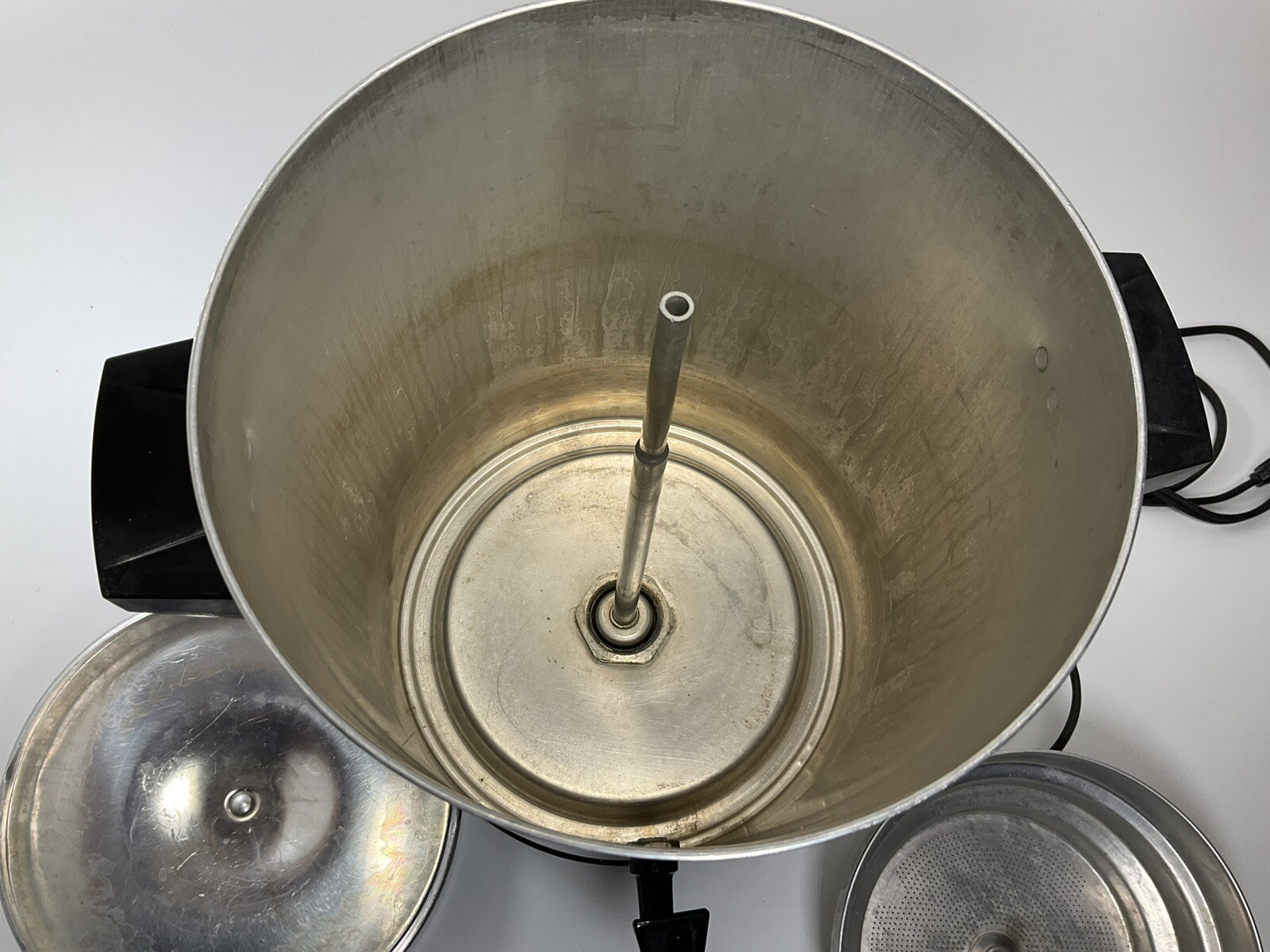 Aluminum 30 Cup General Electric Coffee Maker Pot Percolator W/ Cord Vintage