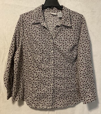 White Stag Plus Size 3X (22W/24W) Floral Button Front Multicolor
