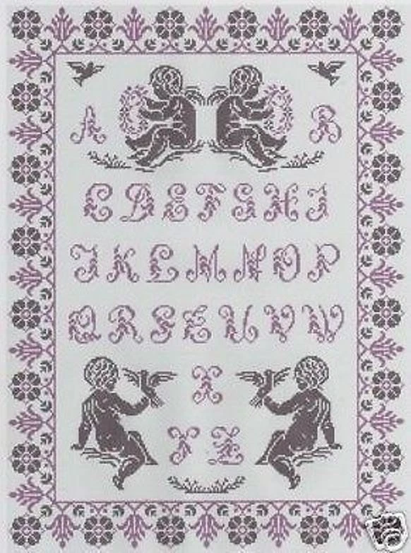 GRILLE POINT de CROIX - ABÉCÉDAIRE aux ANGES - réf : 1008