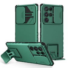 For Samsung Galaxy S26 Ultra S25 S24 FE S23 Rugged Stand Case Slide Lens Cover