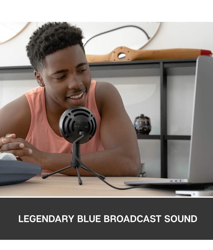 Blue Snowball iCE USB Mic for Recording & Streaming on PC & Mac Black