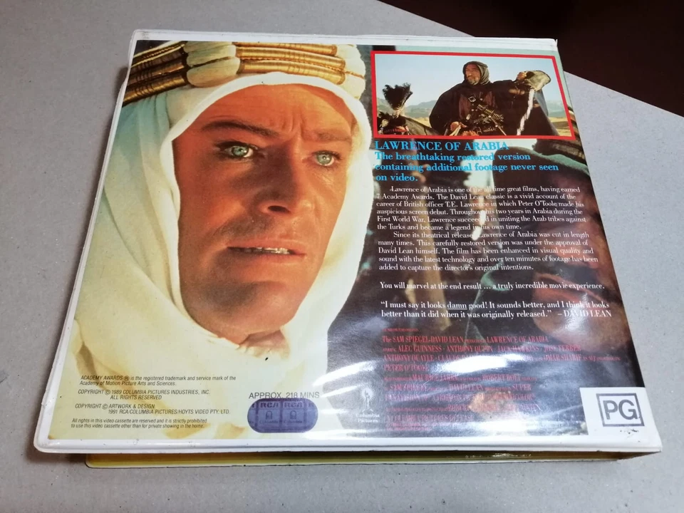 LAWRENCE OF ARABIA 1962 Rare Oz Only 1989 Directors Cut Custom Big Box Vhs Issu - Image 2 of 3