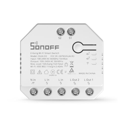 Sonoff Dual R3 interruttore WiFi due canali tapparelle funziona con Alexa e Siri - Afbeelding 1 van 2