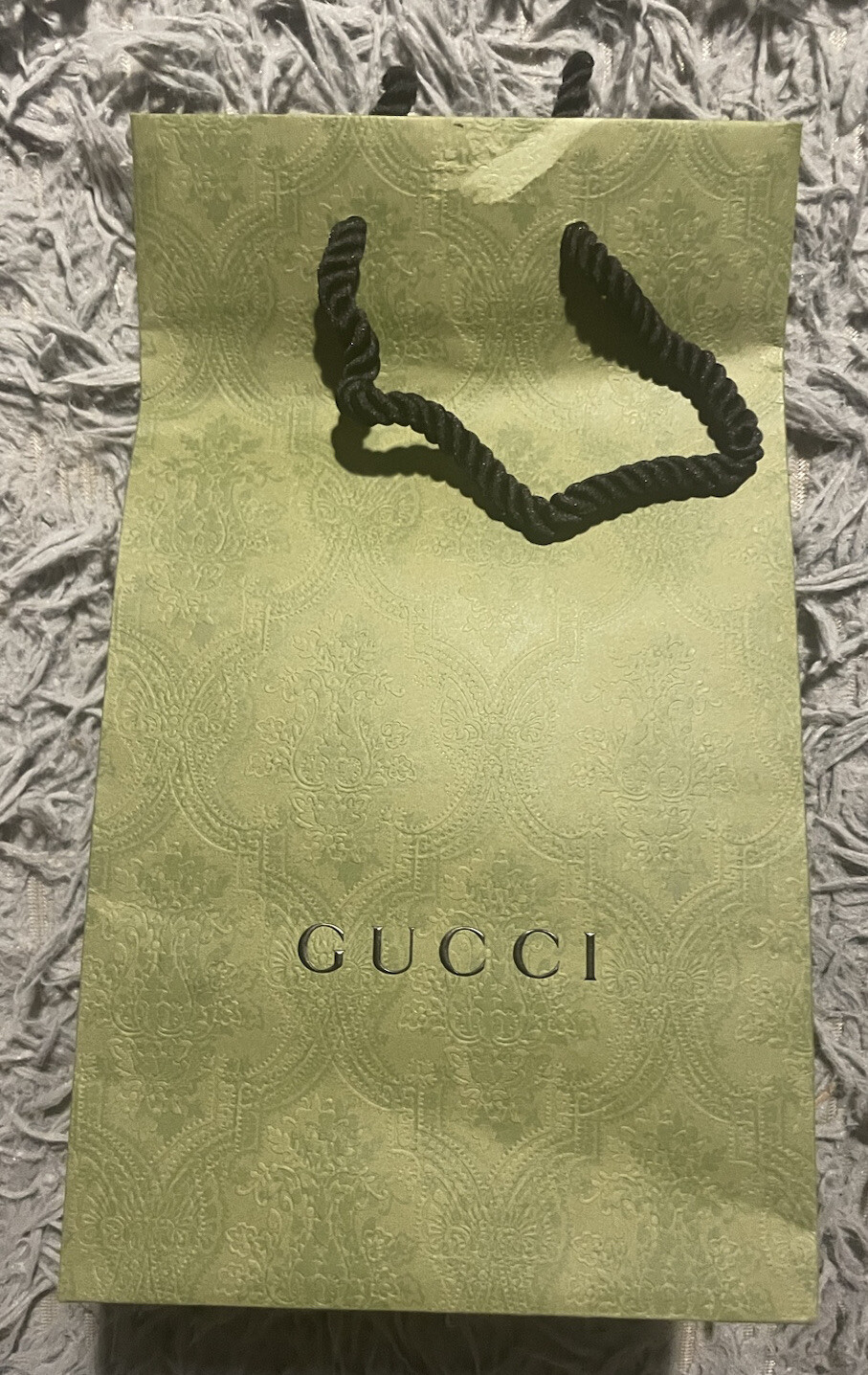 Gucci Empty Wallet Gift Box 6 1/4 "x 4 1/2" x 1 1/2- Dust Bag Ribbon Cards Bag