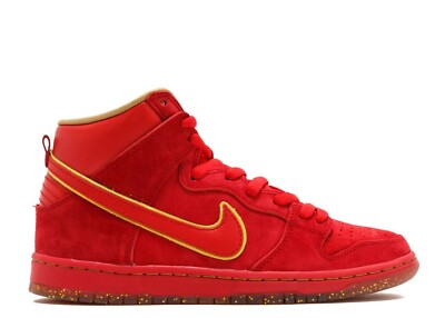 Nike Men's Dunk High Premium ''CNY'' Red/Gold 313171-667 s 10.5