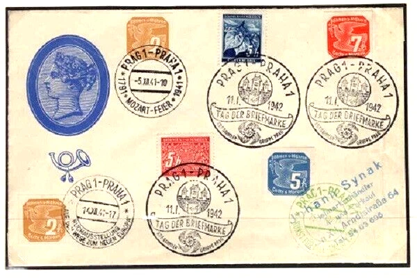 Bohmen und Mahren and Moravia on two COVER  1942  FVF SEE SCANNER - Image 2 of 2