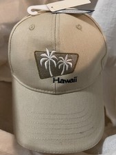 Hawaii Palm Tree Logo Hat Strapback Khaki Baseball Cap Adult OSFM New With Tags 