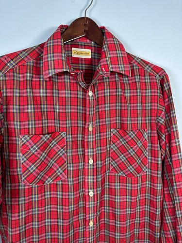 Vintage J.P. Austin Mens Large Plaid Western Button Up Shirt Cowboy Rodeo - Picture 17 of 17
