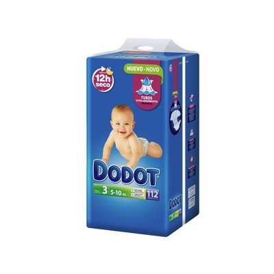 Dodot Pañales Etapas 12h Seco T. 3 5-10kg (112 uds)