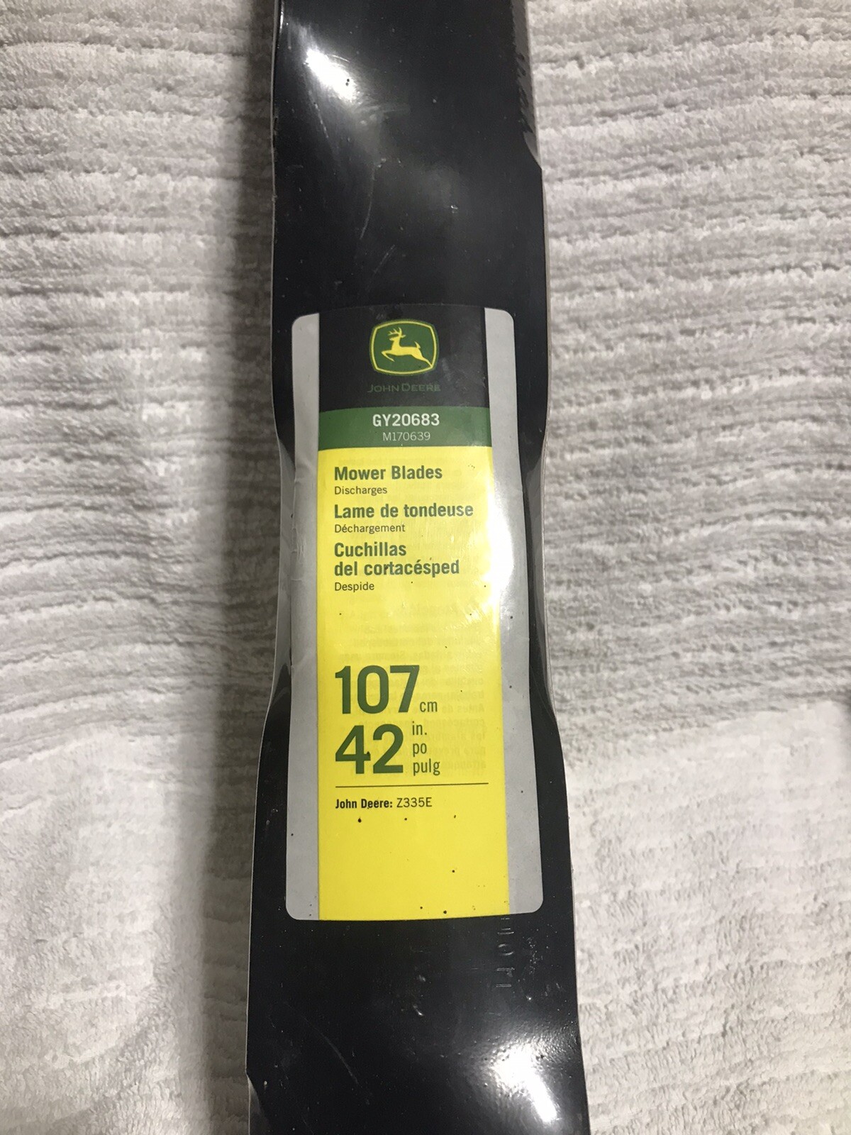 Pack of 2 John Deere 42 In Replacement Mower Steel Blade Z335E Z335M