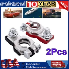 2x Car Battery Terminal Clamp Connectors Positive Negative Release Disconnect US