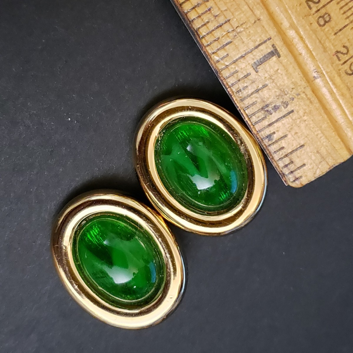 松*様 Christian Dior グリーンジュエリーセット Christian Dior Vintage Cabochon Clip Earrings Green Gold