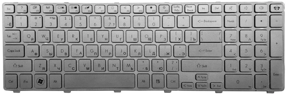 Teclado UCRANIANO Gateway NV50 NV51 NV53 NV55 NV59 NV73 Acer Aspire 5755 Series Foto 2 de 3