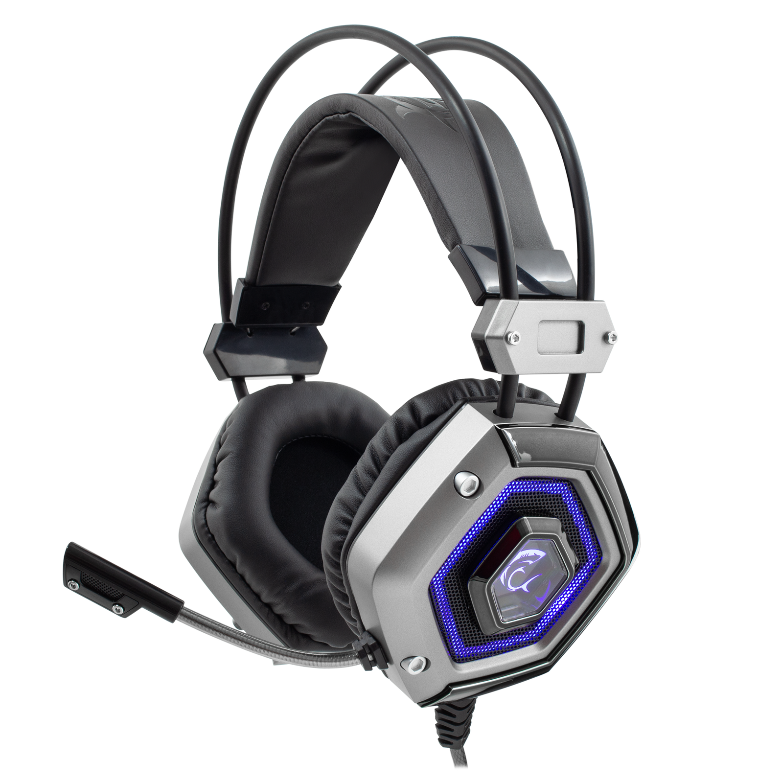 White Shark Cuffie Gaming USB con Microfono Silver LION