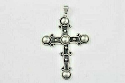 Extra Large Vintage Taxco Mexico TJ-65 Oxidized Sterling Silver Cross ...
