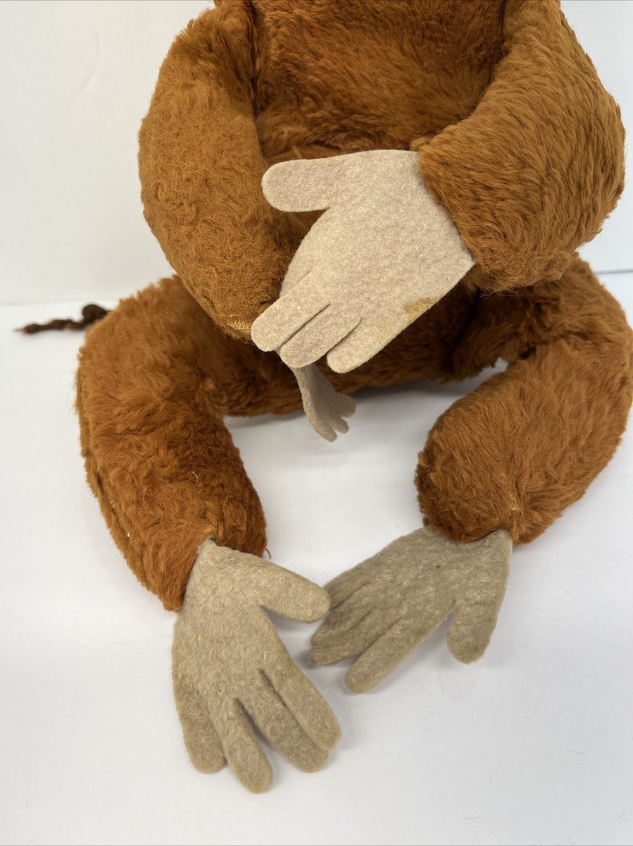 Vintage Rushton My Toy Rubber Face Stuffed Animal Plush Monkey