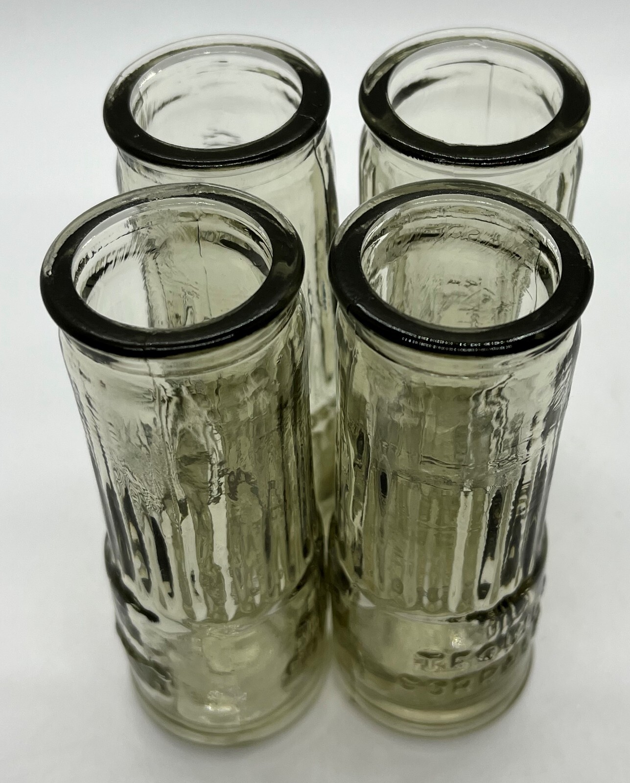 Tequila Corralejo, 4 Shot Glasses, Clear Light Grey Smokey, Shot Gun