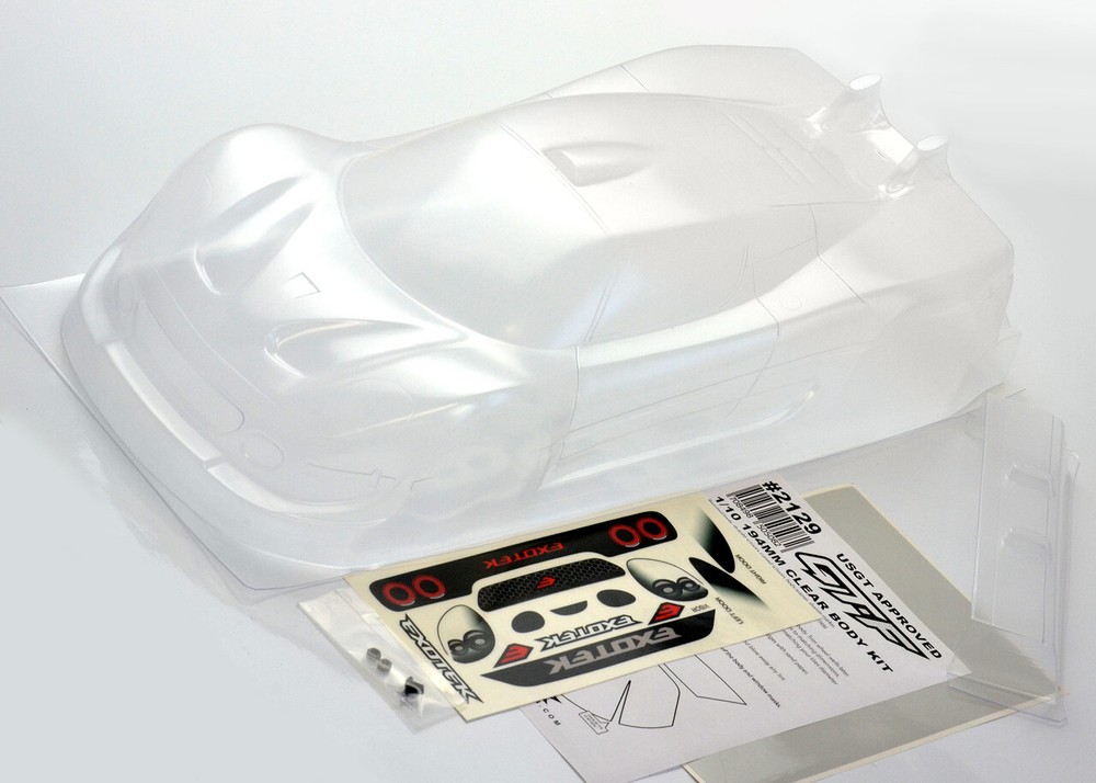 NEW Exotek 2129 GTF 1/10 USGT Race Clear Body Lexan w/Wing FREE US SHIP