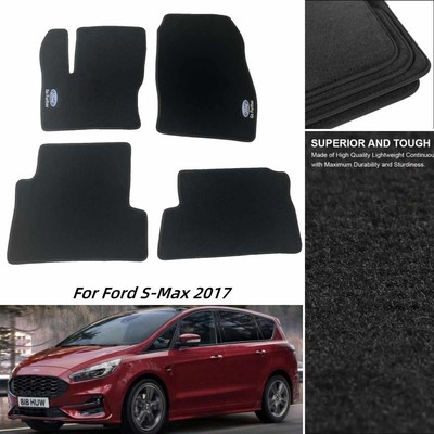 For Ford S-MAX 5/7Seats Car Floor Mat Flat Mats Velvet Cargo Custom Black Carpet